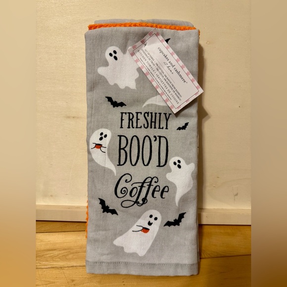 cupcakes & cashmere Other - Halloween Kitchen Towels 3-Pack | “Freshly Boo’d Coffee” | Ghost & Orange Towels